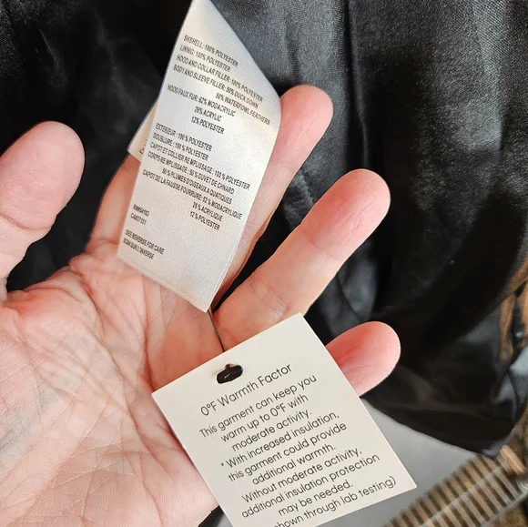 **SOLD***Calvin klein Womens Black Full Zip Coat Sz M Detachable Hood Faux Fur - Picture 13 of 15